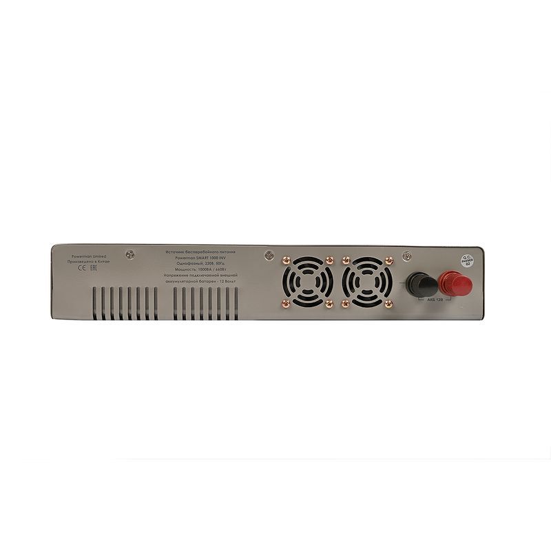 ИБП Powerman Smart 1000 INV, 600 Вт, Line-Interactive, 2 розетки, Schuko, серебристый, фото 4