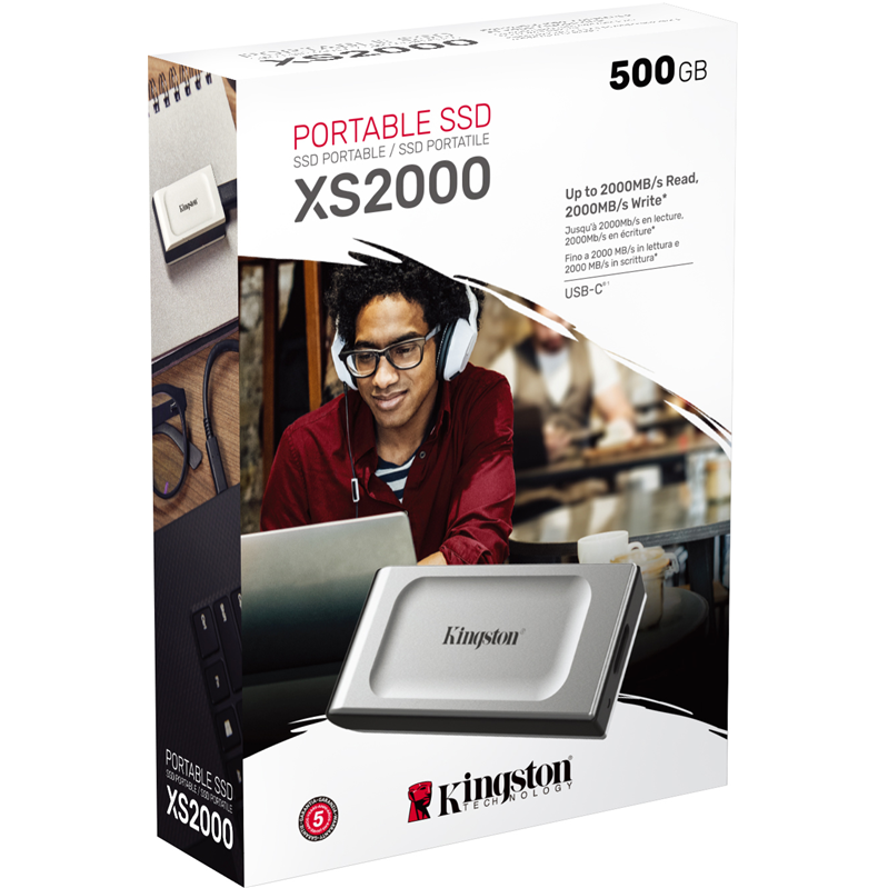 Внешний накопитель Kingston XS2000, SSD 500 ГБ, USB 3.2 Gen 2 Type-C, чтение 2000 МБ/с, фото 8