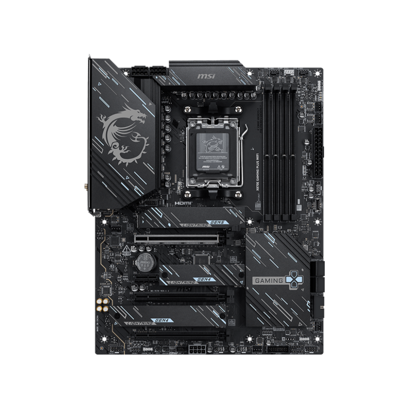 Материнская плата MSI X870E PLUS WIFI, AM5, AMD X870E, ATX, DDR5, фото 3