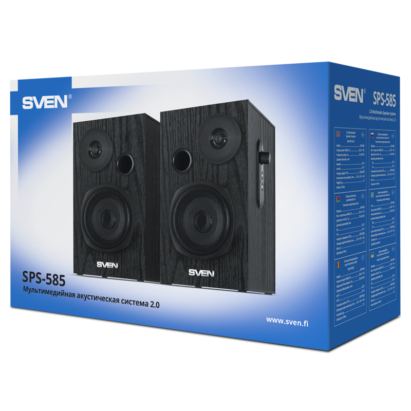 Колонки Sven SPS-585, 20 Вт, проводное подключение, чёрный, фото 4