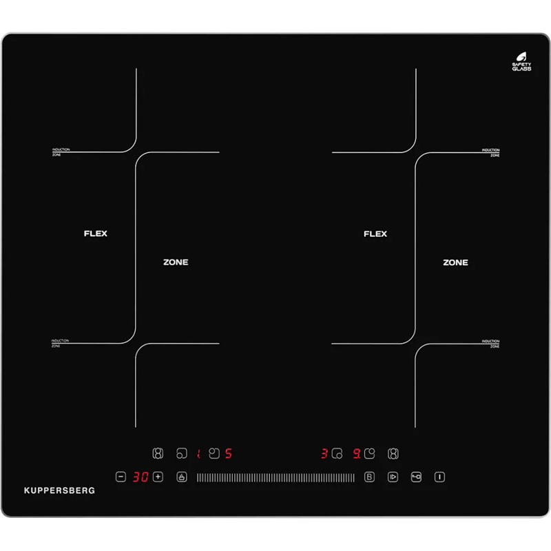 Варочная панель Kuppersberg ICS 622 R, индукционная, 60 см, 4 конфорки, Flexi-zone, бустер, чёрная, фото 2
