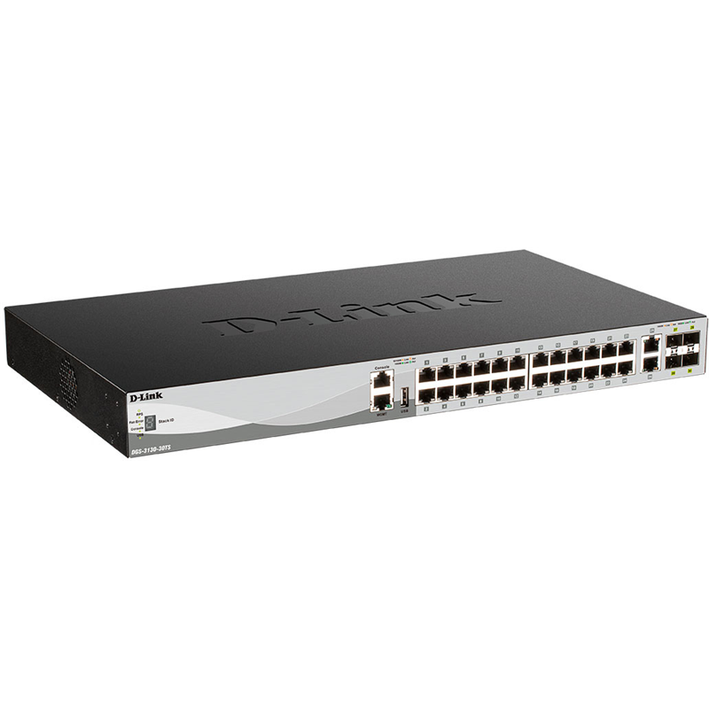 Коммутатор D-Link DGS-3130-30TS управляемый L3, 24 порта 1 Гбит/с, 2 порта 10GBASE-T, 4 SFP+, фото 2
