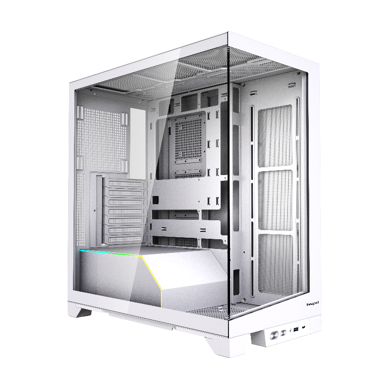 Корпус для ПК Hspd F550, Midi Tower, белый, под ATX, mATX, mITX, материал закалённое стекло, сталь, фото 5
