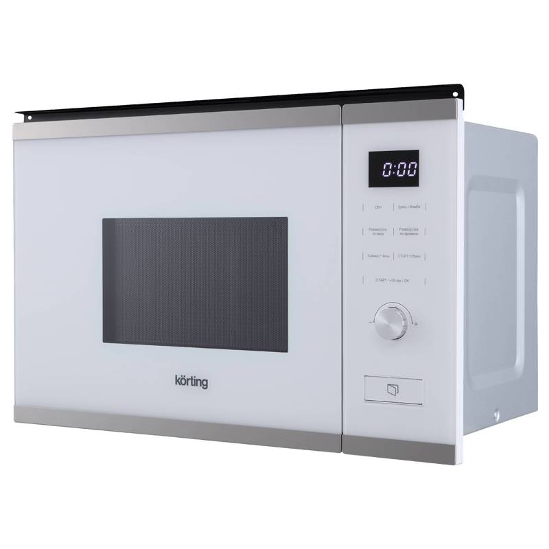 Встраиваемая микроволновая печь Korting KMI 820 GSCW, 20 л, 800 Вт, гриль, белое стекло, фото 2