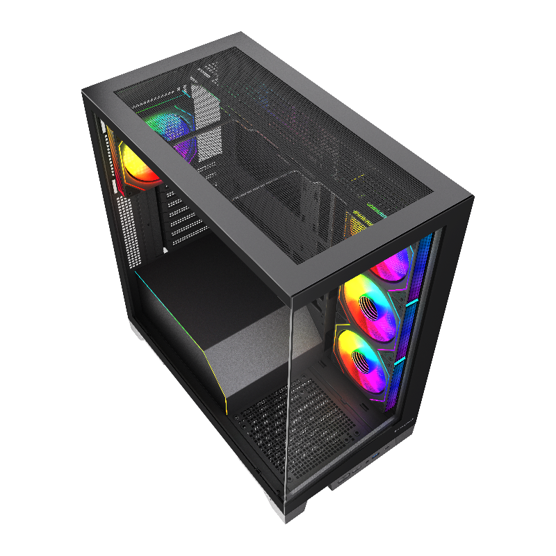 Корпус для ПК Hspd F550, Midi Tower, чёрный, под ATX, mATX, mITX, F550-TGBK-ARGB, фото 2