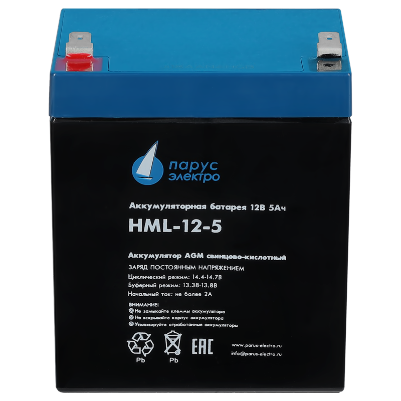 Батарея для ИБП Парус электро HML-12-5, 12 В, 5 А·ч, фото 3
