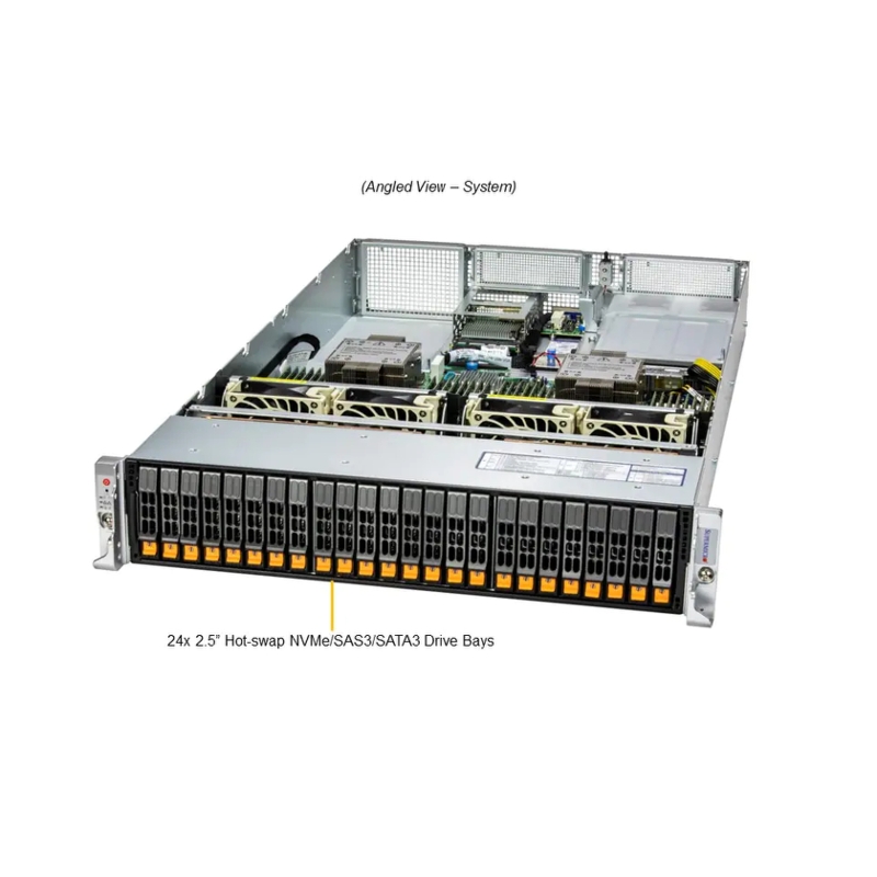 Серверная платформа SYS-221H-TN24R (bundle12): 2U 2x LGA-4677 32x DDR5 RDIMM 24x Hs 2.5" NVMe*/SATA/SAS* 1x SSD NVME 480GB (SuperMicro SYS-221H-TN24R (bundle12)), фото 4