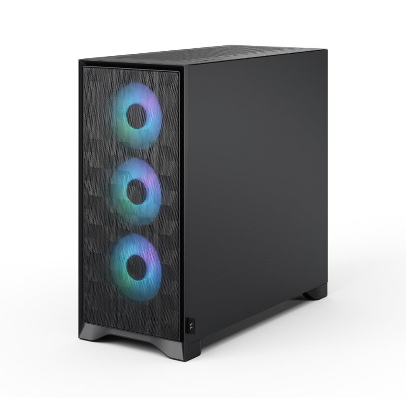 Корпус ПК без блока Case Fractal Design Pop 2 Air TG RGB, Midi-Tower, 3x120mm, 1xUSB-C + 1xUSB-A 3.2 ATX, mATX, mITX Black, фото 3
