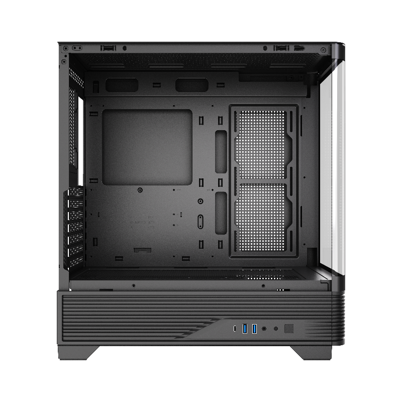 Корпус для ПК Hspd F560, Midi Tower, чёрный, под ATX, mATX, mITX, материал закалённое стекло, сталь, фото 2