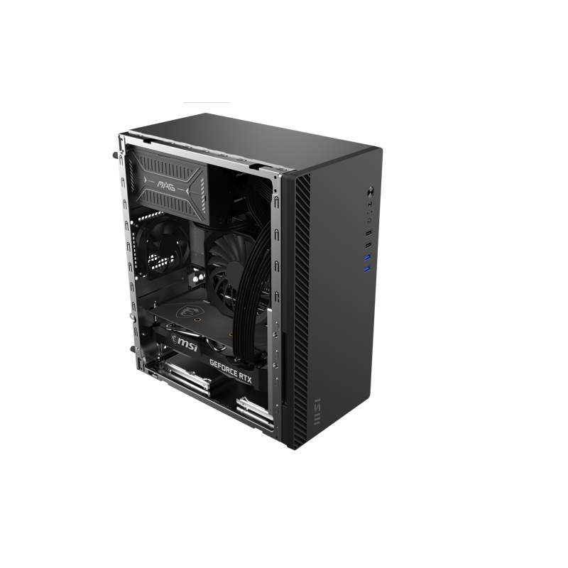 Корпус для ПК MSI PRO SHIELD M100P, Midi Tower, чёрный, под mATX, Mini-ITX, материал сталь, фото 7