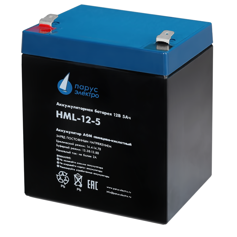 Батарея для ИБП Парус электро HML-12-5, 12 В, 5 А·ч, фото 2