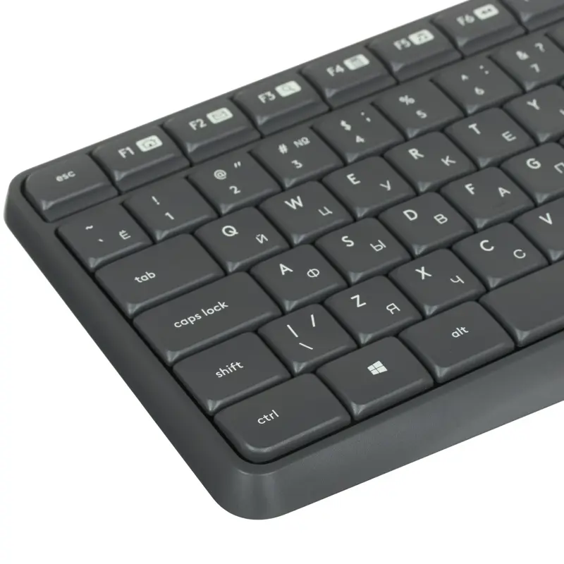 Комплект клавиатура и мышь Logitech Desktop MK235, радиоканал, серый, фото 3