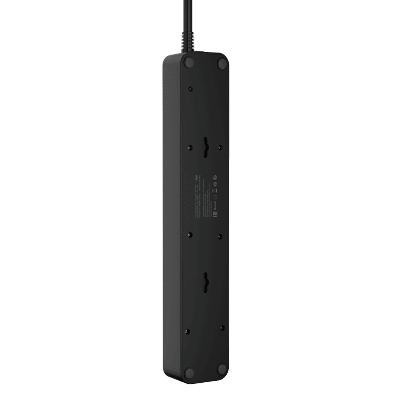 Сетевой фильтр AGNI плоский TP-FS5E-3m-black, 5 розеток Schuko, чёрный, кабель 3 метра, мощность нагрузки 4000 Вт, 16А, заземление, защита от короткого замыкания, сечение кабеля 3 х 1.5 кв.мм., размер 324x59x39 мм. (AGNI TP-FS5E-3m-black), фото 4
