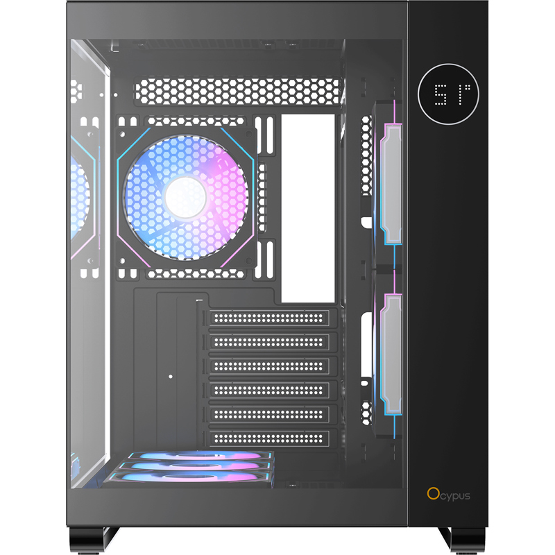 Корпус для ПК Ocypus Iota C70 BK ARGB, Midi Tower, чёрный, под ATX, mATX, mITX, подсветка ARGB, фото 2