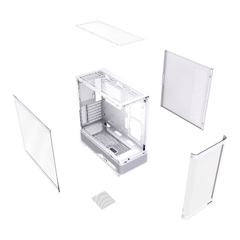 Корпус для ПК Hspd F560, Midi Tower, белый, под ATX, mATX, mITX, материал закалённое стекло, сталь, фото 8
