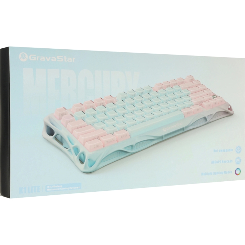 Клавиатура Gravastar Mercury K1 Lite PM MINT, беспроводное подключение, белый, фото 8