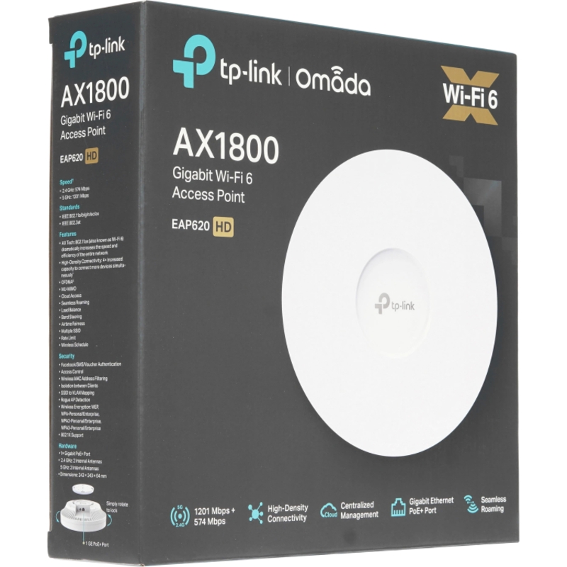 Потолочная точка доступа TP-Link EAP620 HD, Wi-Fi 6, MU-MIMO, порт 1 Гбит/с, PoE 802.3at, фото 7