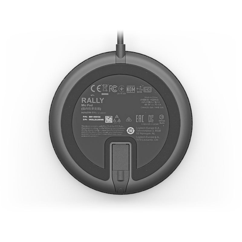 Микрофон Logitech Microphone for Rally Ultra-HD ConferenceCam Mic Pod Black (Logitech 989-000430), фото 4