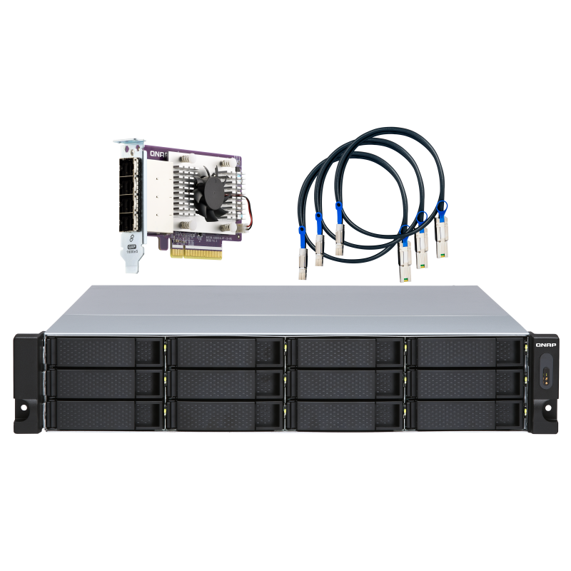 Полка расширения сетевого хранилища без дисков SMB QNAP TL-R1200S-RP SATA 6GB/s JBOD storage enclosure, 12-tray 3,5"/2,5" w (QNAP TL-R1200S-RP), фото 5