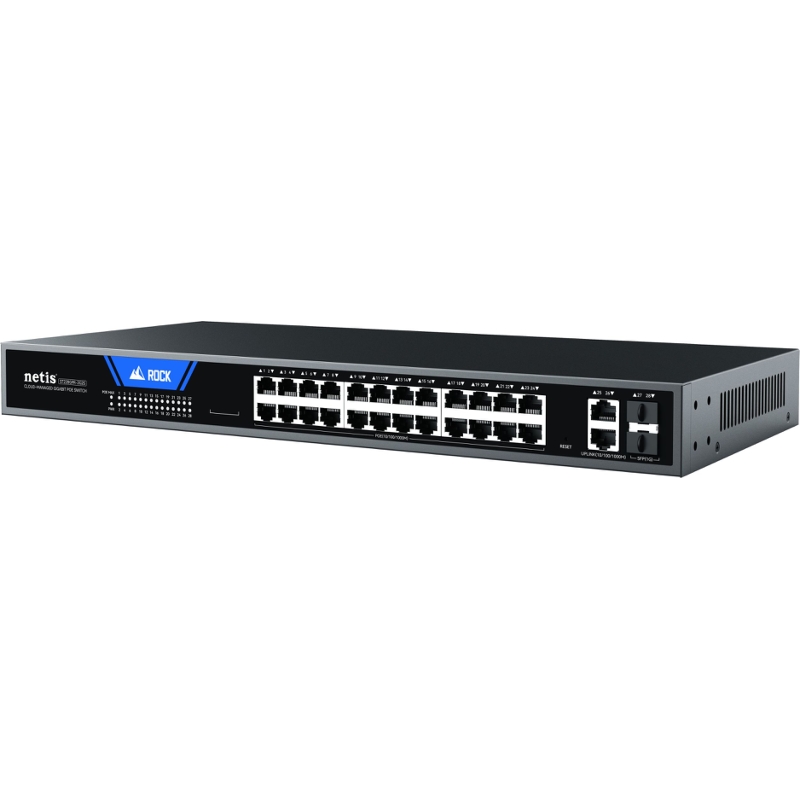 Коммутатор Netis ST228GPR-2G2S управляемый, 24 порта PoE 1 Гбит/с, 2 аплинка, 2 SFP, 375 Вт, фото 2