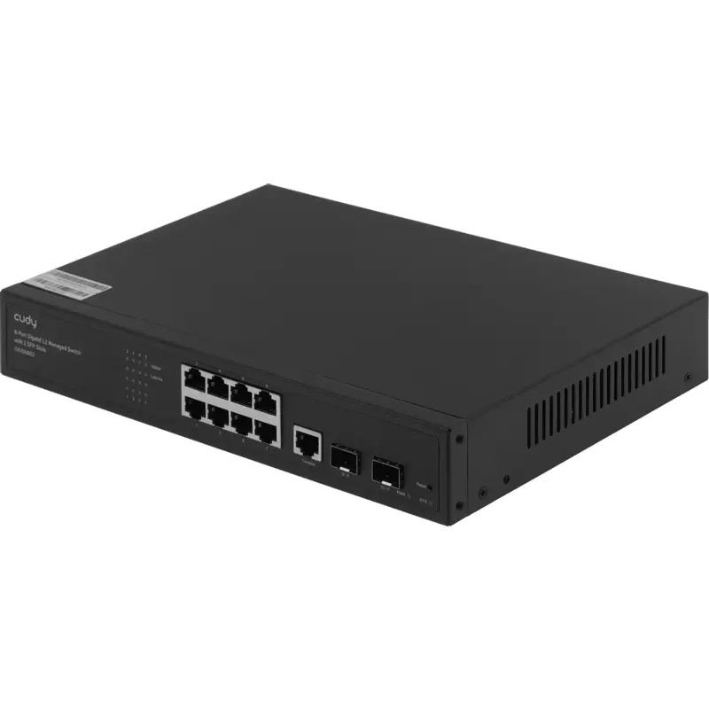 Коммутатор Cudy GS2008S2 управляемый L2, 8 портов 1 Гбит/с, 2 SFP, без вентилятора, фото 2