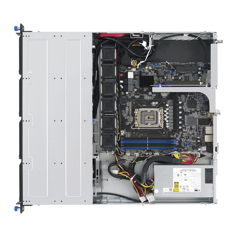 Серверная платформа ASUS RS300-E12-PS4, 1U, 1x LGA1700, 4x DDR5 4400, 4 x 3.5" hsb SATA/SAS*, 1x PCIe x16*, 1 x PCIe x8, 1x PCIe x4 Proprietary R (ASUS 90SF03A1-M00060), фото 5