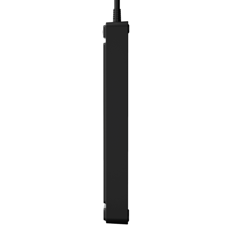 Сетевой фильтр AGNI плоский TP-FS5E-3m-black, 5 розеток Schuko, чёрный, кабель 3 метра, мощность нагрузки 4000 Вт, 16А, заземление, защита от короткого замыкания, сечение кабеля 3 х 1.5 кв.мм., размер 324x59x39 мм. (AGNI TP-FS5E-3m-black), фото 3