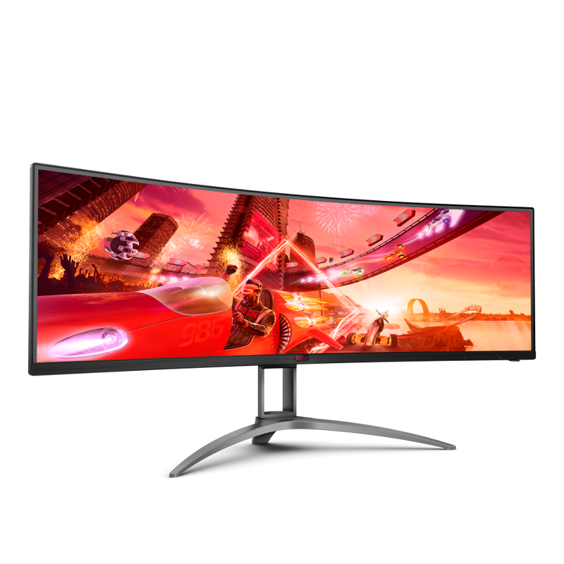 Монитор AOC AG493UCX2, 49 дюймов, 5120x1440, 165 Гц, VA, изогнутый, чёрный, фото 3