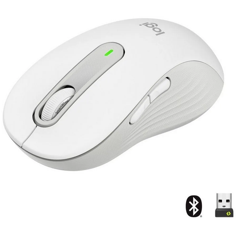 Мышь Logitech Signature M650L -OFF-WHITE-BT-M650 L, USB-A, Bluetooth, 4000 dpi, белый, фото 4