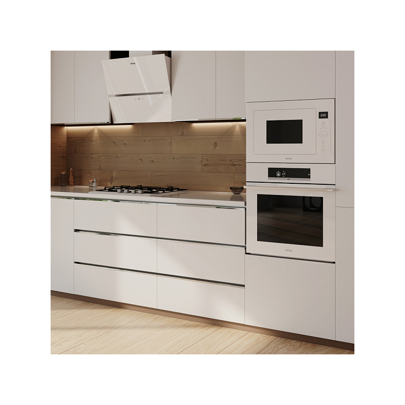 Встраиваемая микроволновая печь Korting KMI 825 TGW, 25 л, 900 Вт, гриль 1000 Вт, белое стекло, фото 3