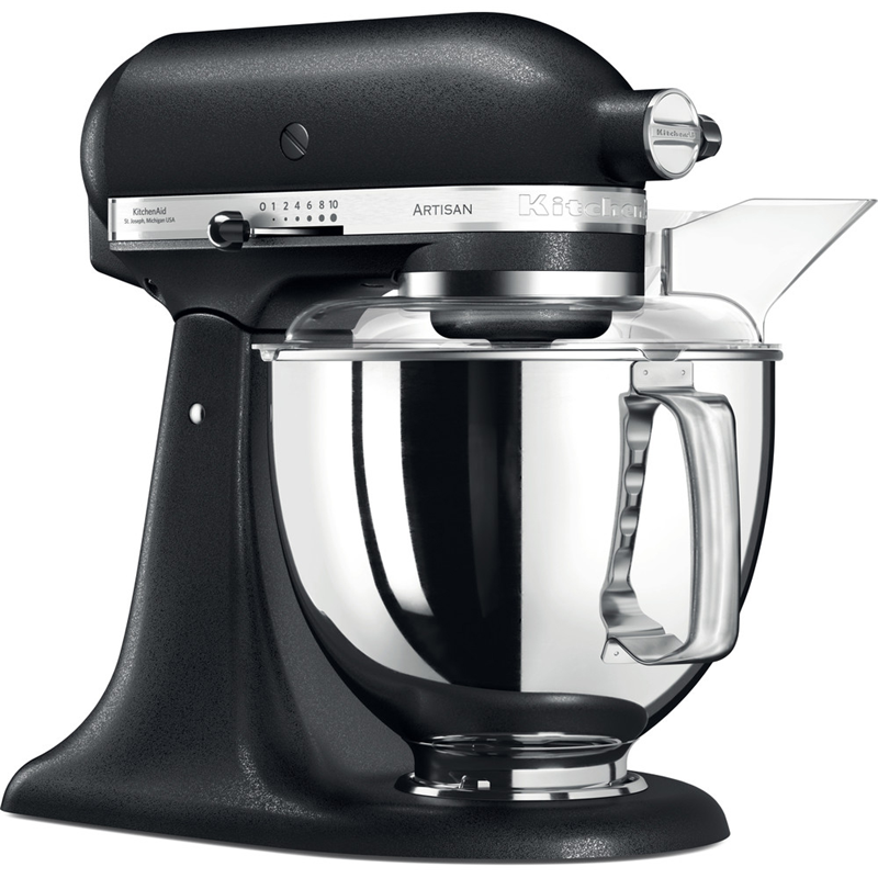 Планетарный миксер KitchenAid Artisan 5KSM175PSEBK, чаши 4,8 и 3 л, 300 Вт, чугун, фото 4