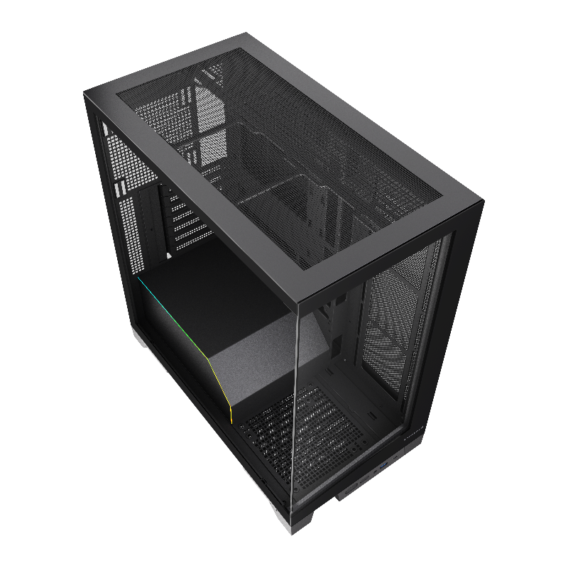 Корпус для ПК Hspd F550, Midi Tower, чёрный, под ATX, mATX, mITX, материал закалённое стекло, сталь, фото 4