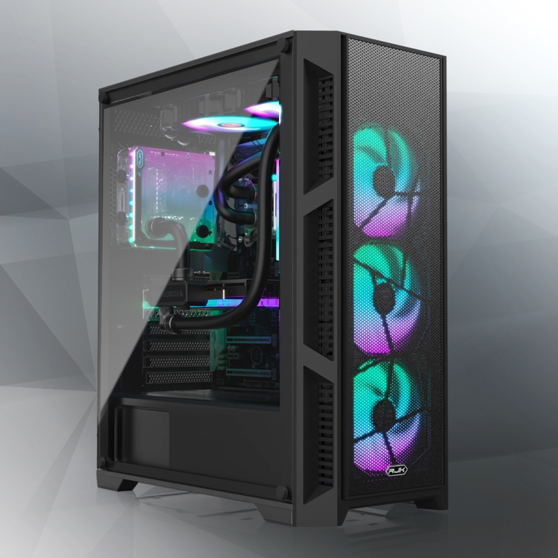 Корпус для ПК Raijintek ARCADIA III-MS4, Midi Tower, чёрный, под ATX, mATX, Mini-ITX, подсветка ARGB, фото 12