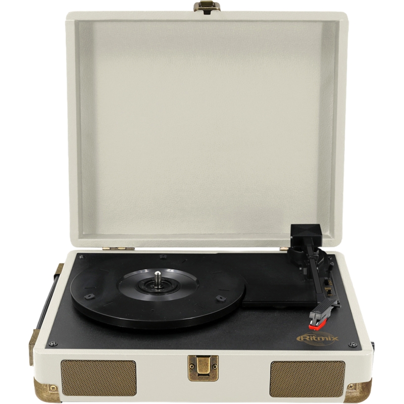 Проигрыватель виниловых пластинок Ritmix LP-100, кремовый корпус, фото 2