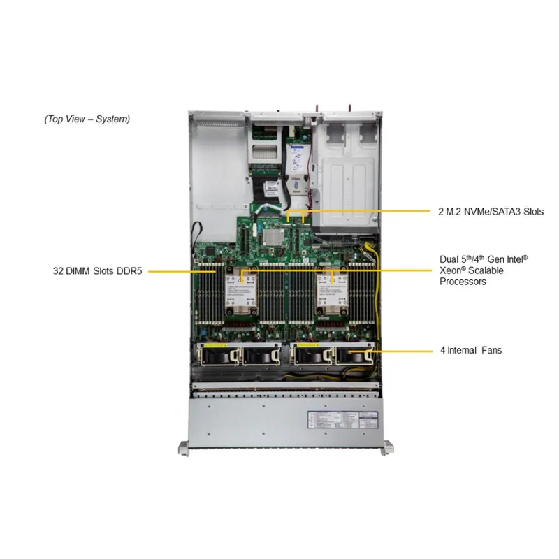 Серверная платформа SYS-221H-TN24R (bundle12): 2U 2x LGA-4677 32x DDR5 RDIMM 24x Hs 2.5" NVMe*/SATA/SAS* 1x SSD NVME 480GB (SuperMicro SYS-221H-TN24R (bundle12)), фото 3