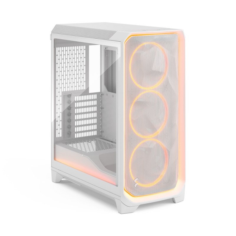 Корпус ПК без блока Case Fractal Design Meshify 3 Ambience Pro RGB TG Light Tint, Full-Tower, 3x140mm ARGB, 2xUSB-A 3.2 + 1xUSB 3.2 Type-C, E-ATX, ATX, mATX, mITX, White, фото 3