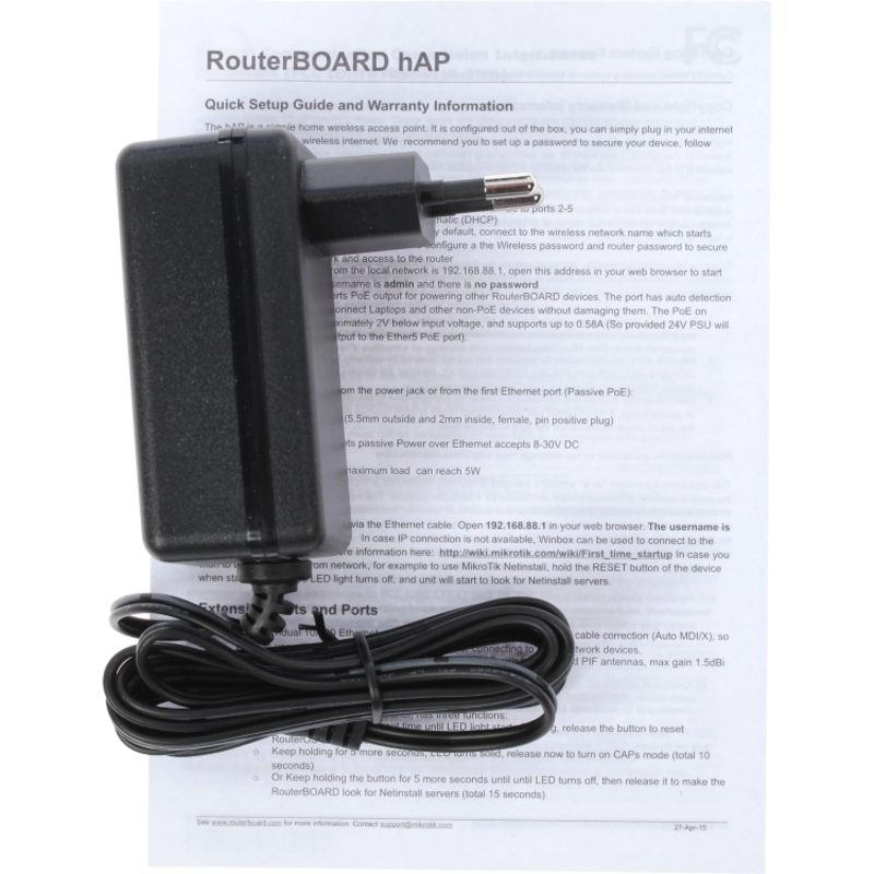 Wi-Fi роутер MikroTik hAP RB951Ui-2nD, 2,4 ГГц, 5 портов 100 Мбит/с, пассивный PoE, USB 2.0, фото 7