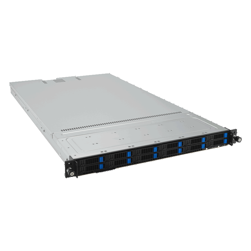 Серверная платформа ASUS RS501A-E12-RS12U, 1U, 1 x SP5 LGA6096 360W, 24 x DDR5 6400/4800*, 12x 2.5" NVMe hsb, 2 x M.2 22110 (ASUS 90SF03Y1-M000D0), фото 2
