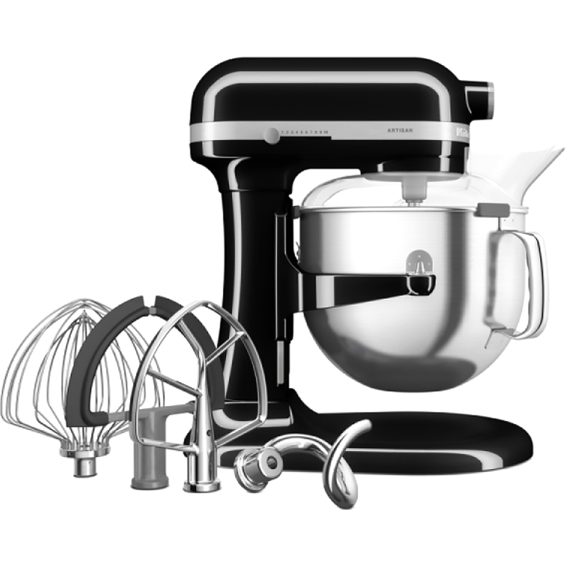 Планетарный миксер KitchenAid Artisan 5KSM70SHXEOB, 6,6 л, 375 Вт, подъёмная чаша, чёрный, фото 5