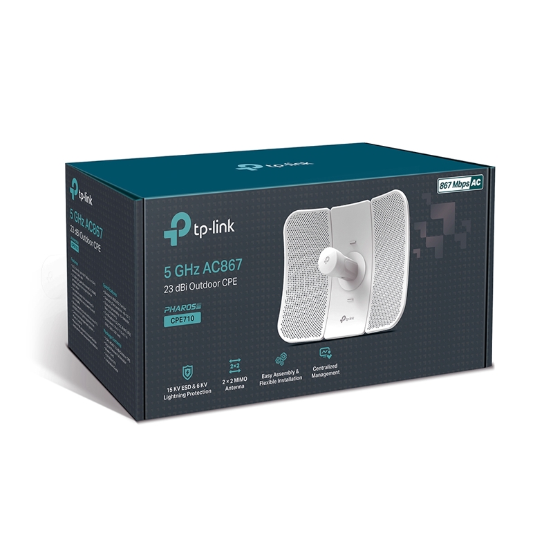 Наружная точка доступа TP-Link CPE710, 5 ГГц, 867 Мбит/с, антенна 23 дБи, порт 1 Гбит/с, пассивный PoE, фото 5