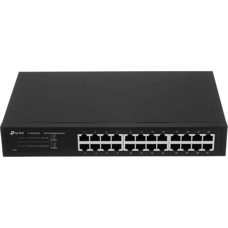 Коммутатор 24-port Gigabit Desktop/Rachmount Switch, 24 10/100/1000M RJ45 ports, 13-inch steel case (TP-Link TL-SG1024D), фото 2