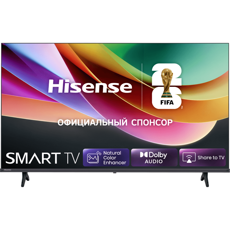 Телевизор Hisense 32A4SRU, 32 дюйма, FWXGA, DLED, 60 Гц, Smart TV, звук 2х6W, фото 2
