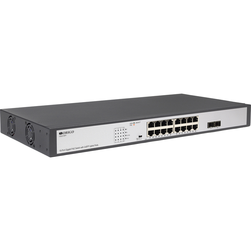 PoE-коммутатор Origo OS2218FP неуправляемый, 16 портов PoE 1 Гбит/с, 2 SFP, 200 Вт, 19″, фото 2