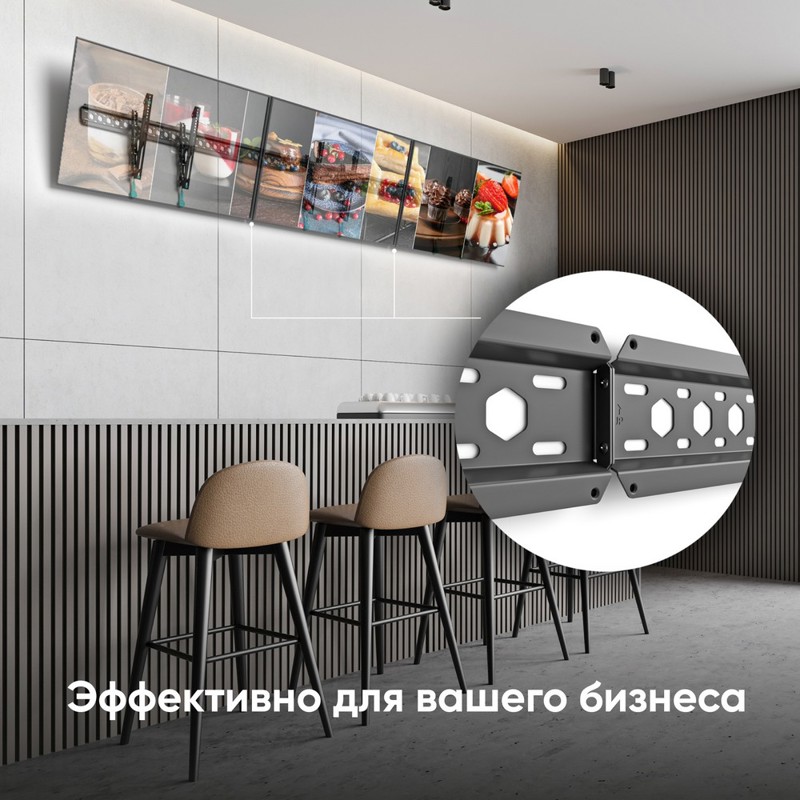 Кронштейн Onkron 43-85'' 400*600 12º, крепление настенное, до 85 ″, нагрузка до 68.2 кг, фото 7