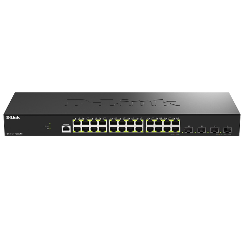 Коммутатор D-Link DGS-1210-28X/ME управляемый L2, 24 порта 1 Гбит/с, 4 SFP+ 10 Гбит/с, фото 3