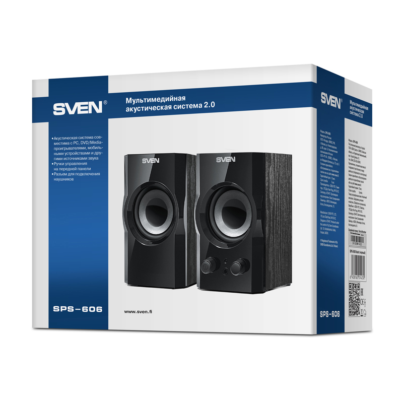 Колонки Sven SPS-606, 6 Вт, проводное подключение, чёрный, фото 4