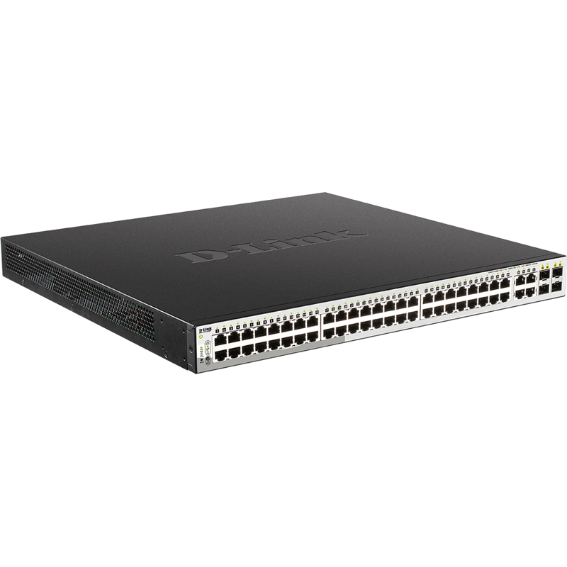 Коммутатор D-Link DGS-1210-52MP/F4A смарт L2, 48 портов PoE 1 Гбит/с, 4 комбо SFP, 370 Вт, фото 2