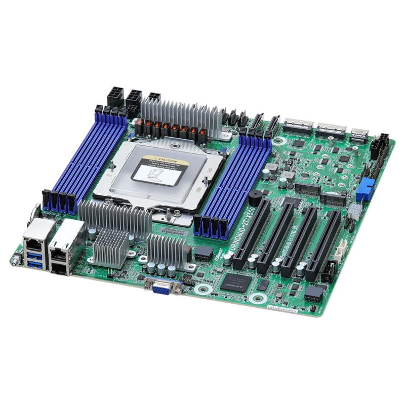 Материнская плата ASRock TURIND8UD-2T/X550, Deep Micro-ATX, 1x SP5 (LGA 6096) AMD EPYC™ 9005/9004, 8x DDR5 RDIMM, RDIMM-3DS (ASRock 90-SXGF10-A0UAYF), фото 4