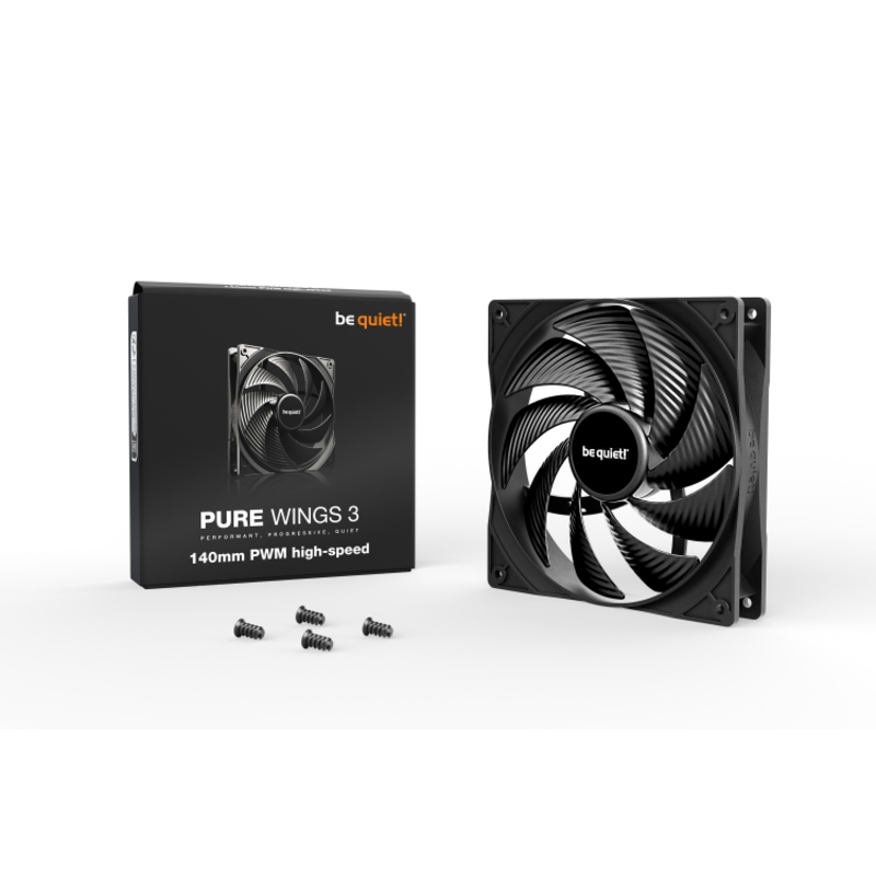 Корпусной вентилятор be quiet! Cooler PURE WINGS 3, вентилятор 140 мм, 1800 об/мин, чёрный, поток 72.2 CFM, фото 3