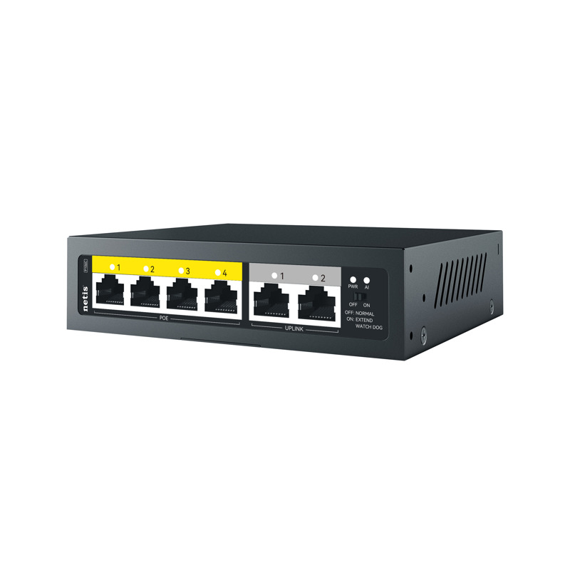PoE-коммутатор Netis P106C неуправляемый, 6 портов 100 Мбит/с, 4 порта PoE+, 60 Вт, фото 3